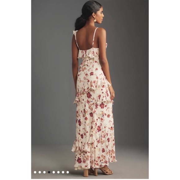 Anthropologie Let Me Be Sleeveless Ruffle Maxi Dress 6P NWT - Picture 3 of 12